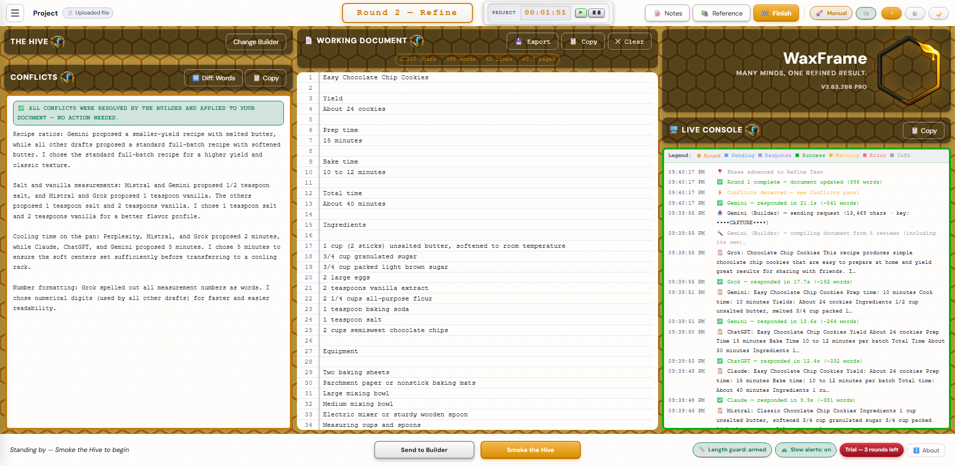 The Work Screen